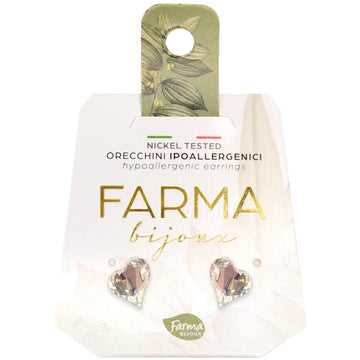 Farma Bijoux σκουλαρίκια καρδιά με ανοιχτό κρύσταλλο υποαλλεργικά